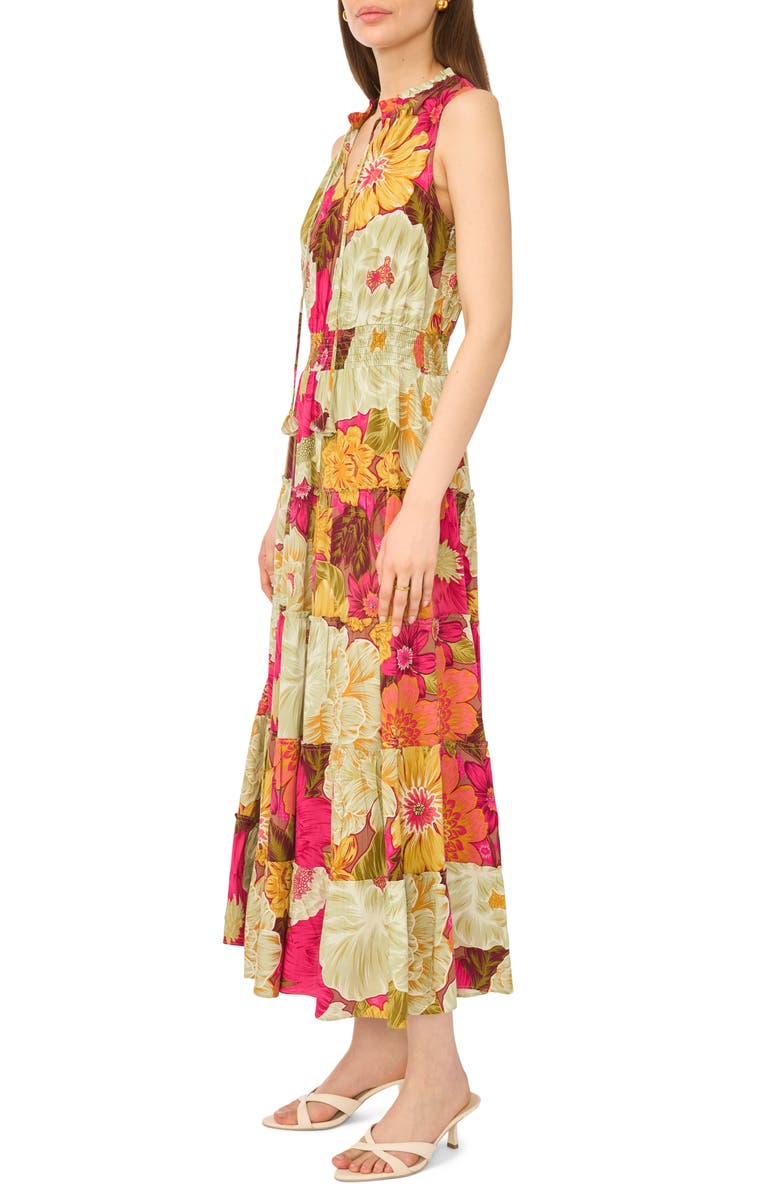 Halogen<sup>®</sup> Floral Sleeveless Tiered Maxi Dress, Alternate, color, Vivacious