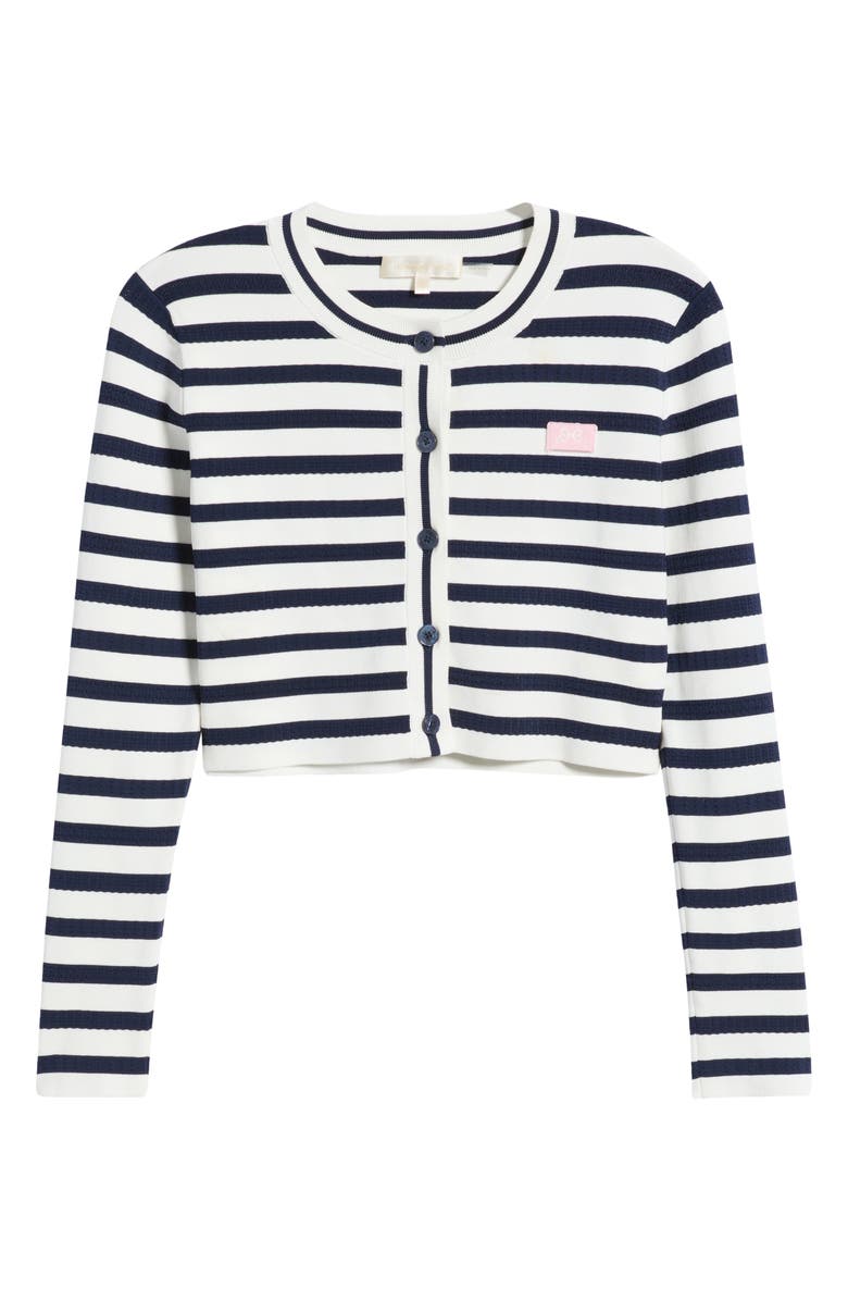 LoveShackFancy Avanette Crop Cardigan, Main, color, Sailor Night