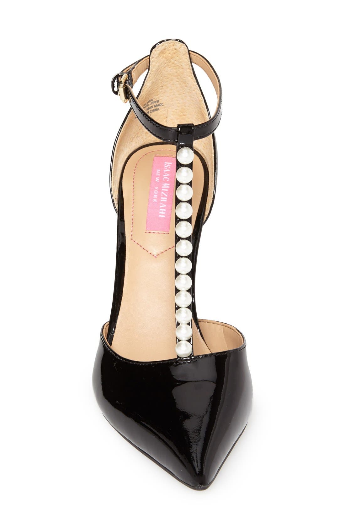 Isaac Mizrahi New York 'Luna' Patent Leather T-Strap Pump, Alternate, color, 