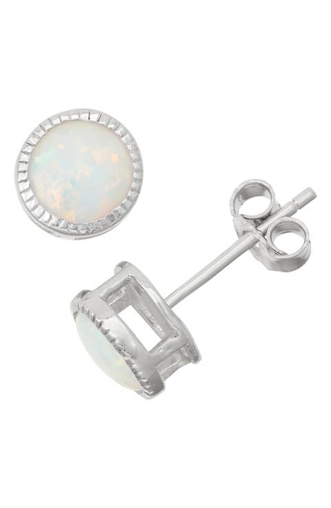 Bezel Set Stud Earrings