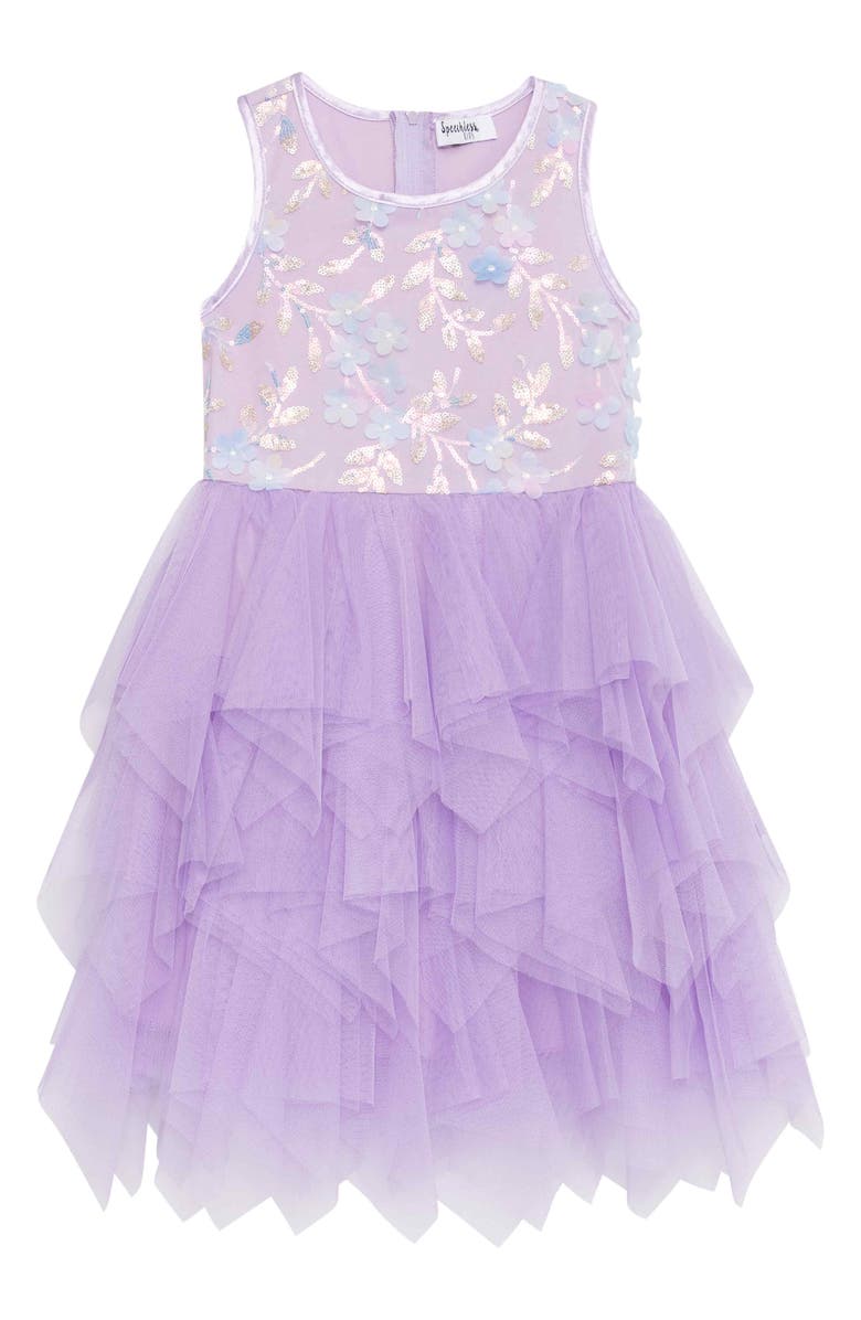 Speechless Kids' Sequin Bodice Tulip Skirt Party Dress, Main, color, Purple Multi