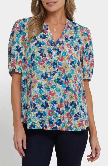 NYDJ Puff Sleeve Popover Top