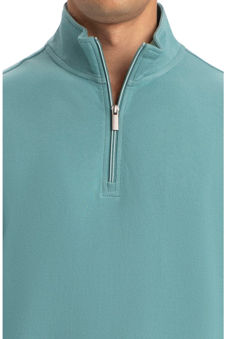 Cotton Blend Quarter Zip Pullover, Alternate, color, CELADON