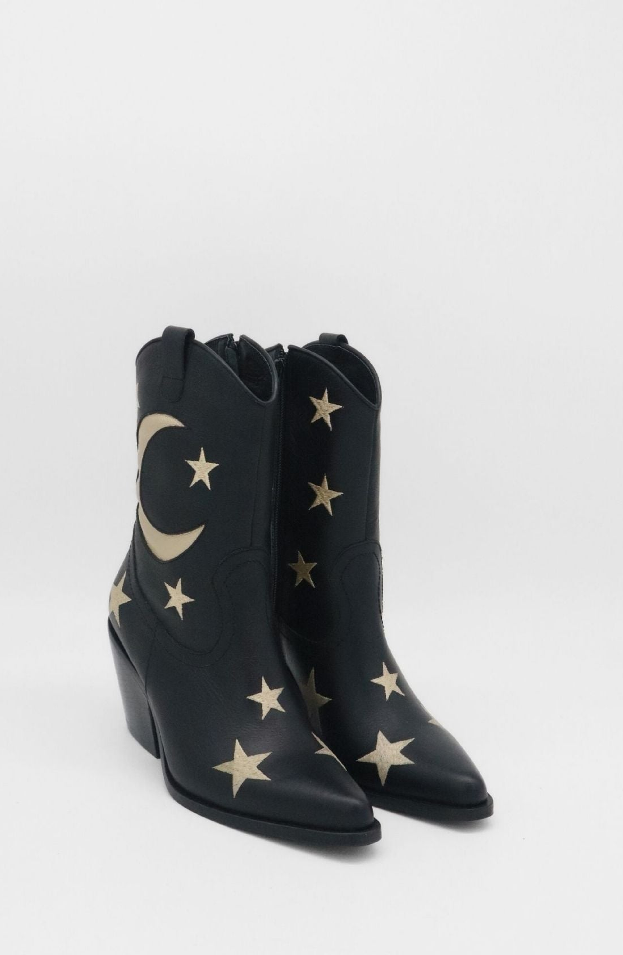 STIVALI NEW YORK Moonlight Western Inspired Cowboy Boots, Alternate, color, Moon And Stars