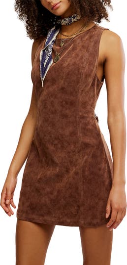 Atlas Cutout Faux Suede Minidress
