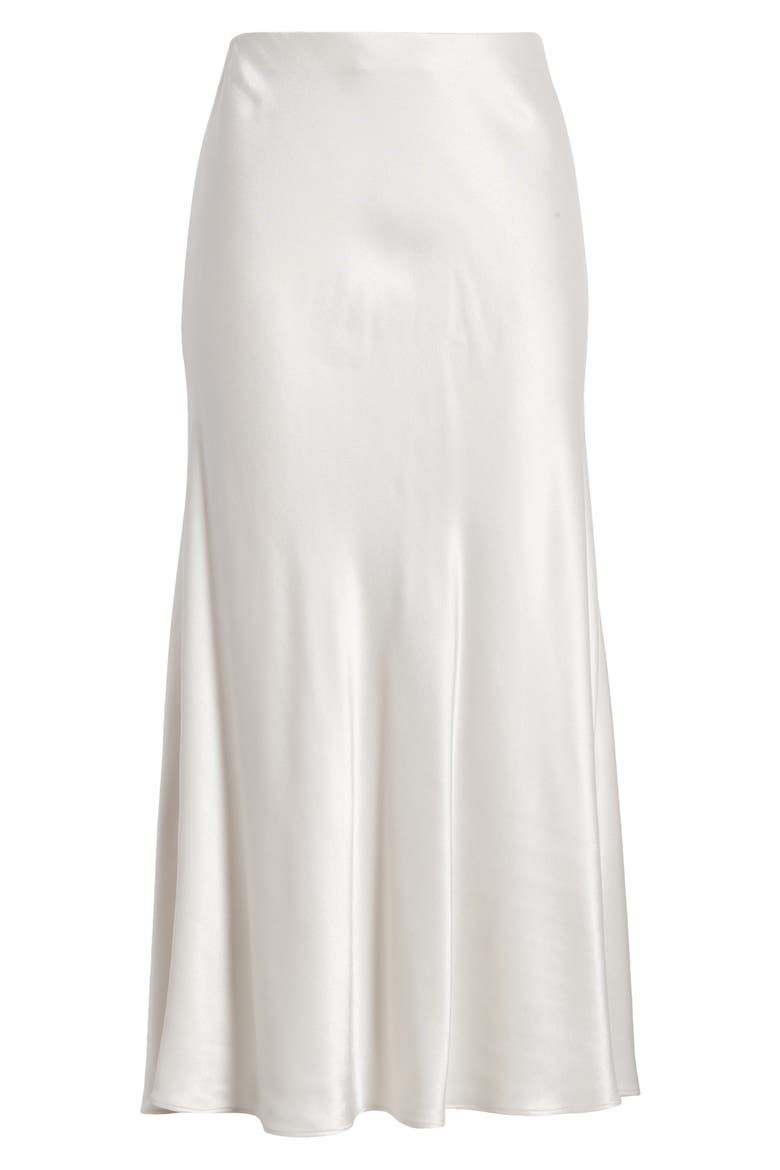 Anya Satin Midi Skirt, Alternate, color, IVORY