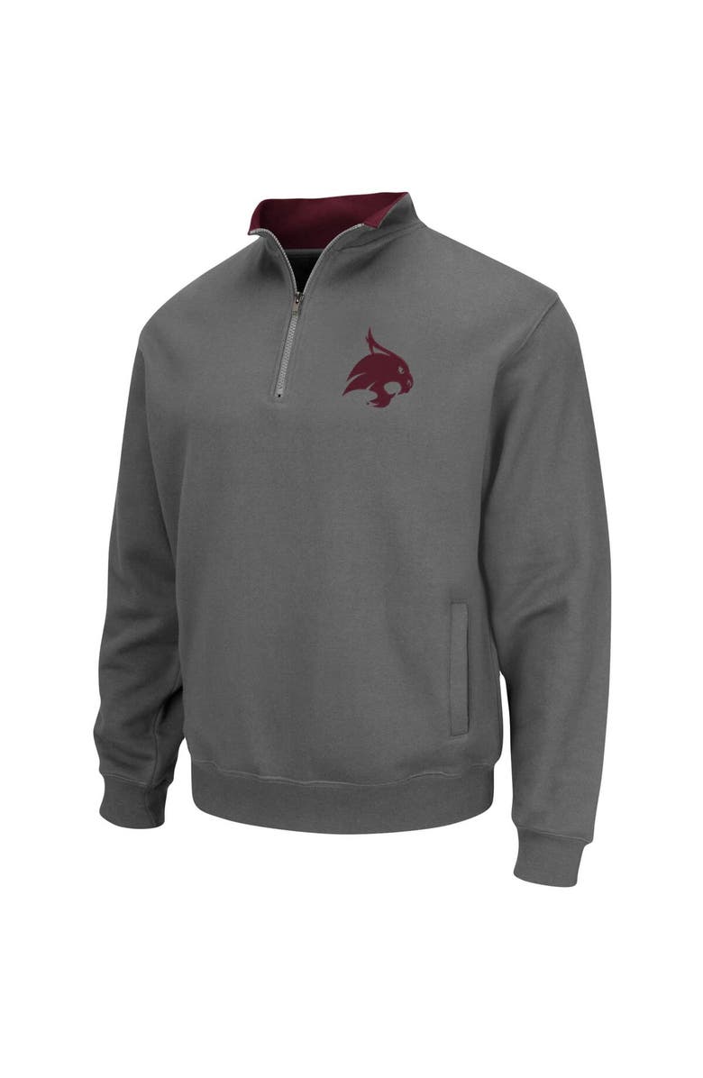 COLOSSEUM Men's Colosseum Charcoal Texas State Bobcats Tortugas Logo Quarter-Zip Jacket, Alternate, color, Charcoal