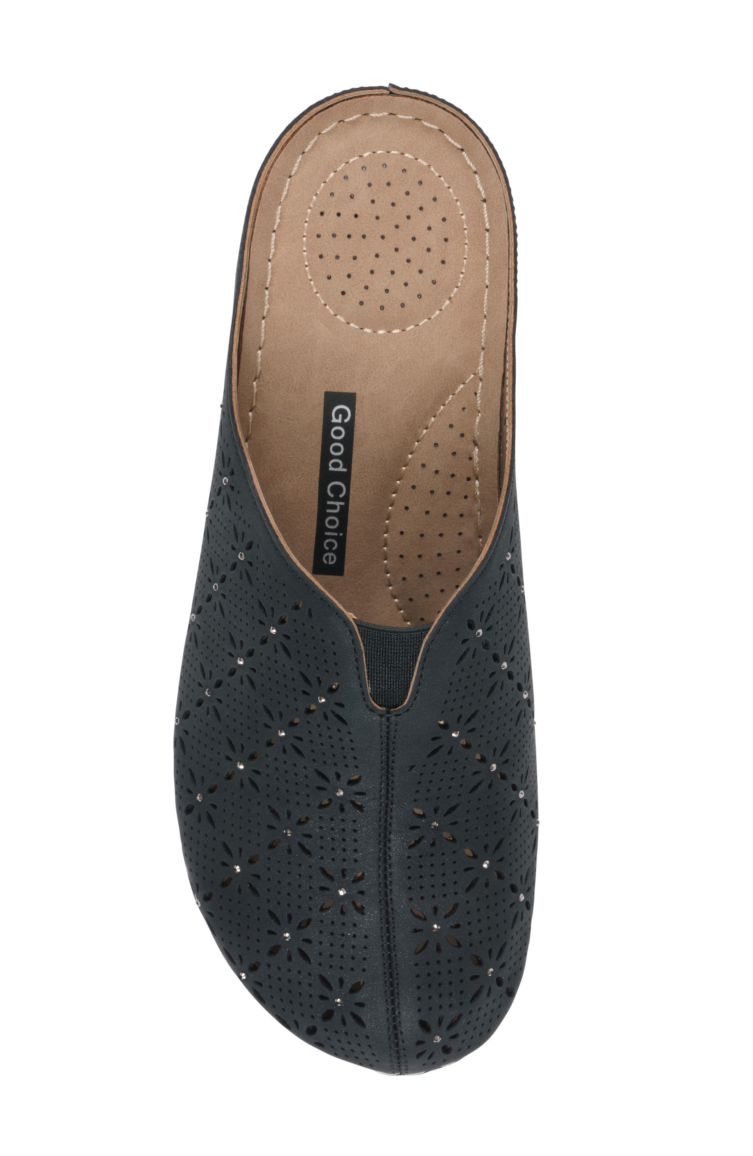 GC SHOES Vale Laser Cut Wedge Mule, Alternate, color, Black