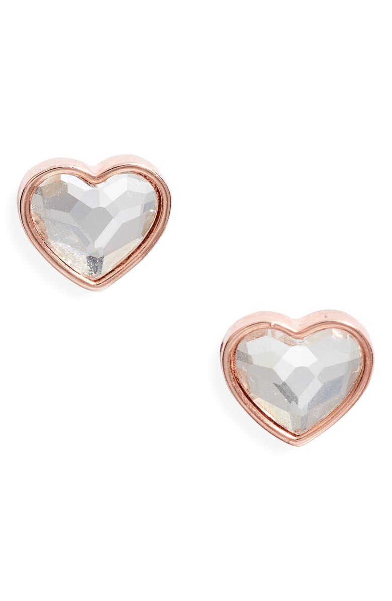 Short & Suite Crystal Heart Stud Earrings, Main, color, 