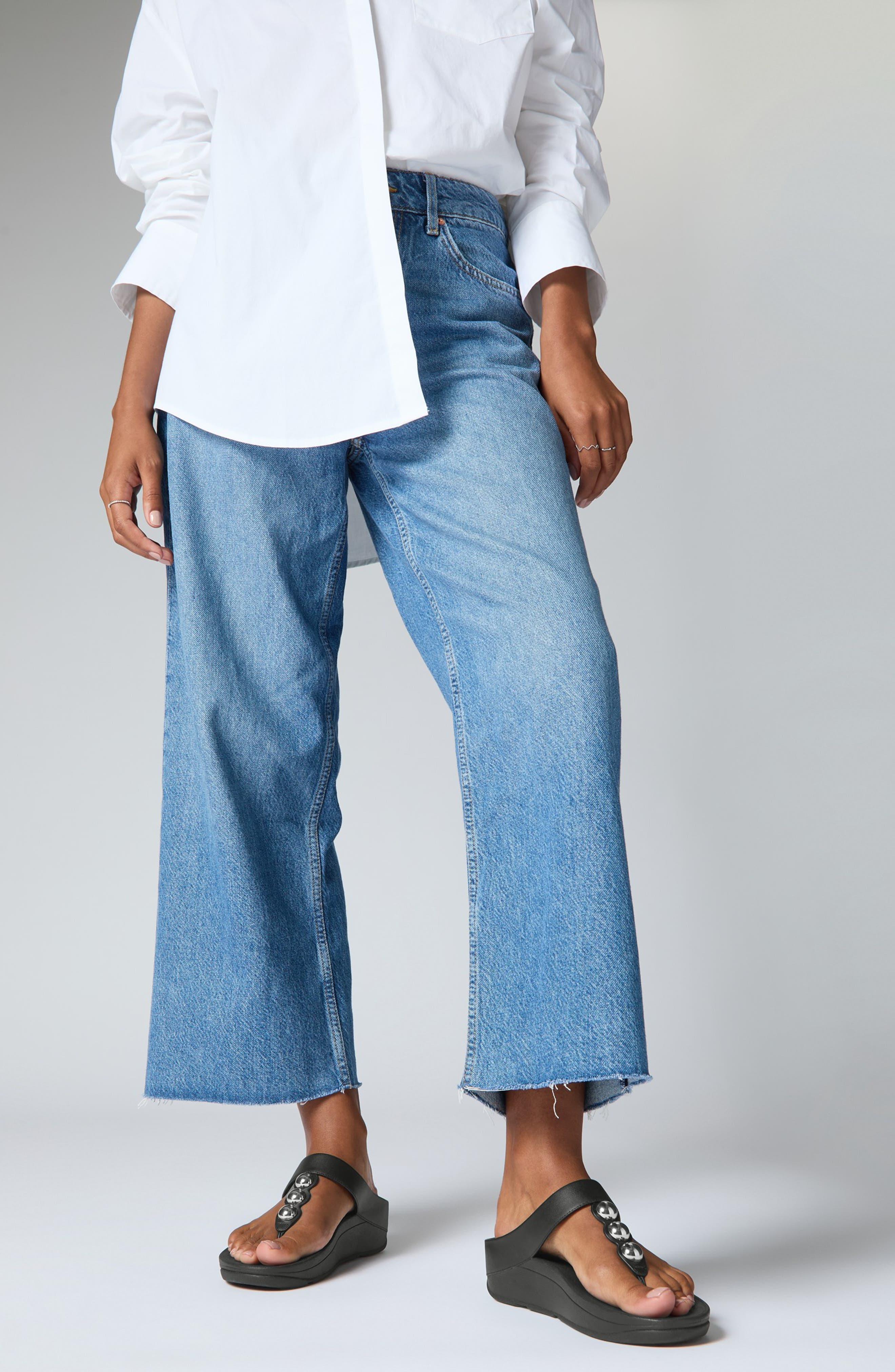 FitFlop Fino Platform Wedge Flip Flop, Alternate, color, Black