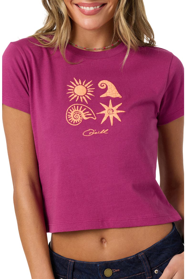 Shell Star Graphic Tee, Alternate, color, RASPBERRY