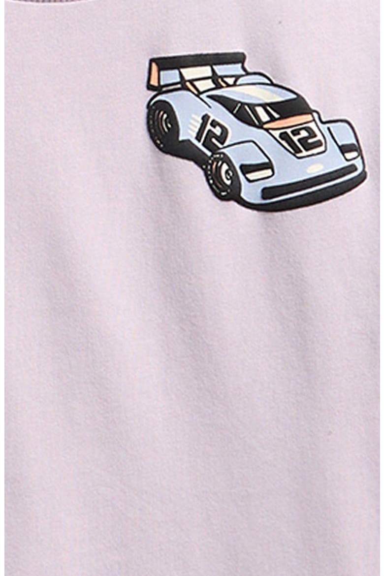 Kids' Graphic T-Shirt & Shorts Set, Alternate, color, CHARCOAL GREY/LILAC