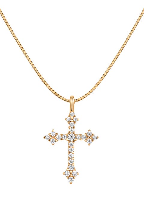 Vintage Cross Box Chain Necklace