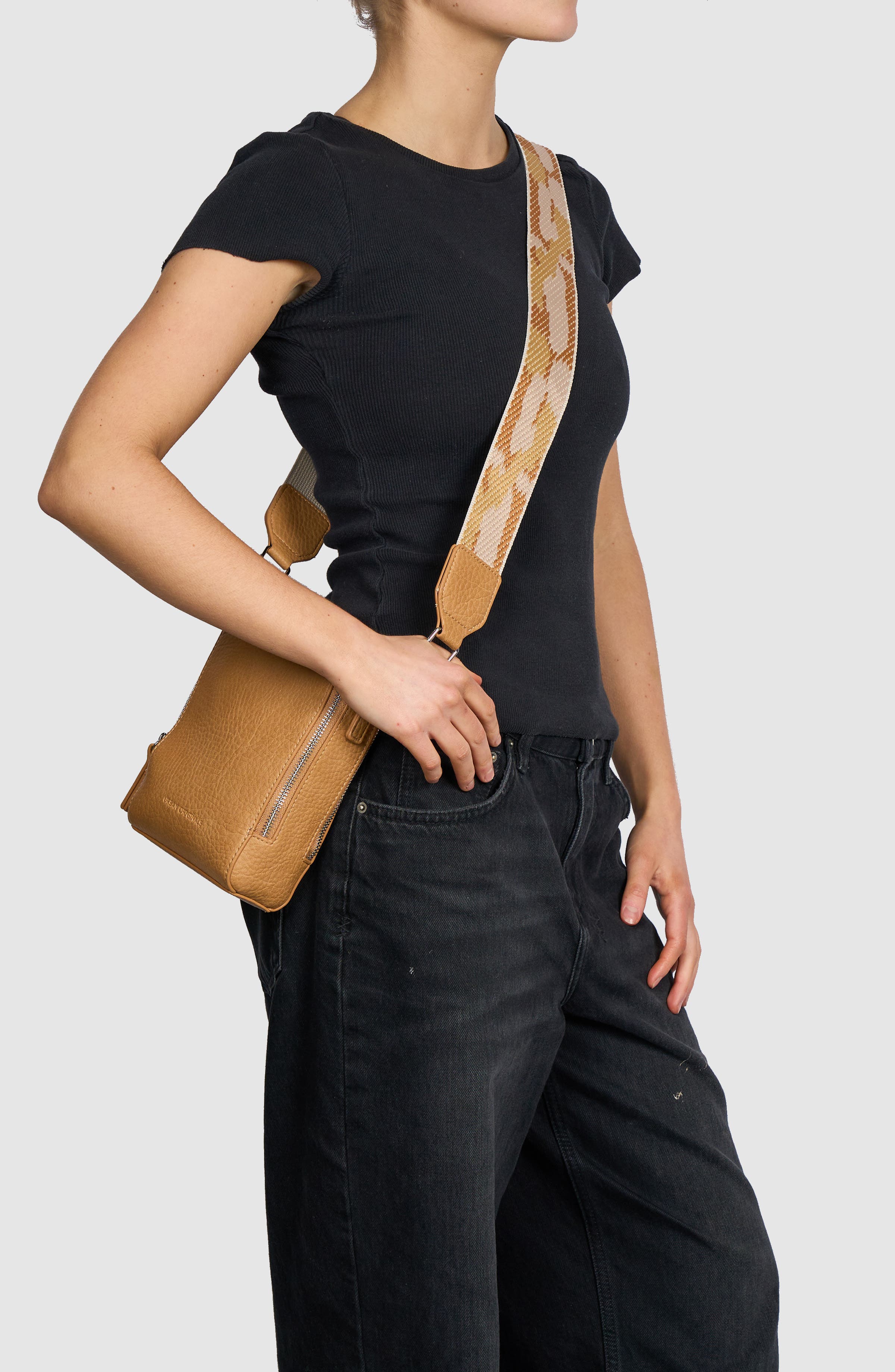 Mirror Mirror Vegan Leather Crossbody Bag, Alternate, color, SAND