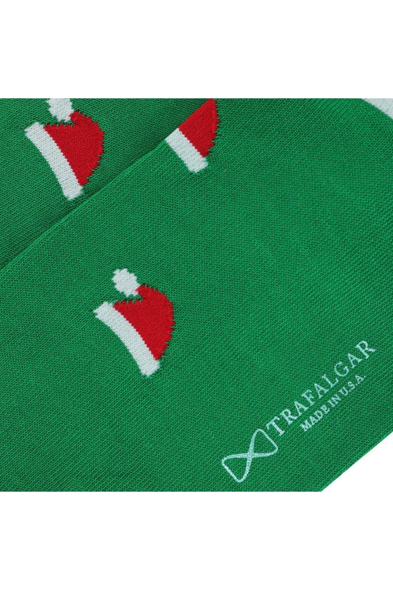 Kringle Santa Hat Over The Calf Christmas Mercerized Cotton Socks, Alternate, color, Green