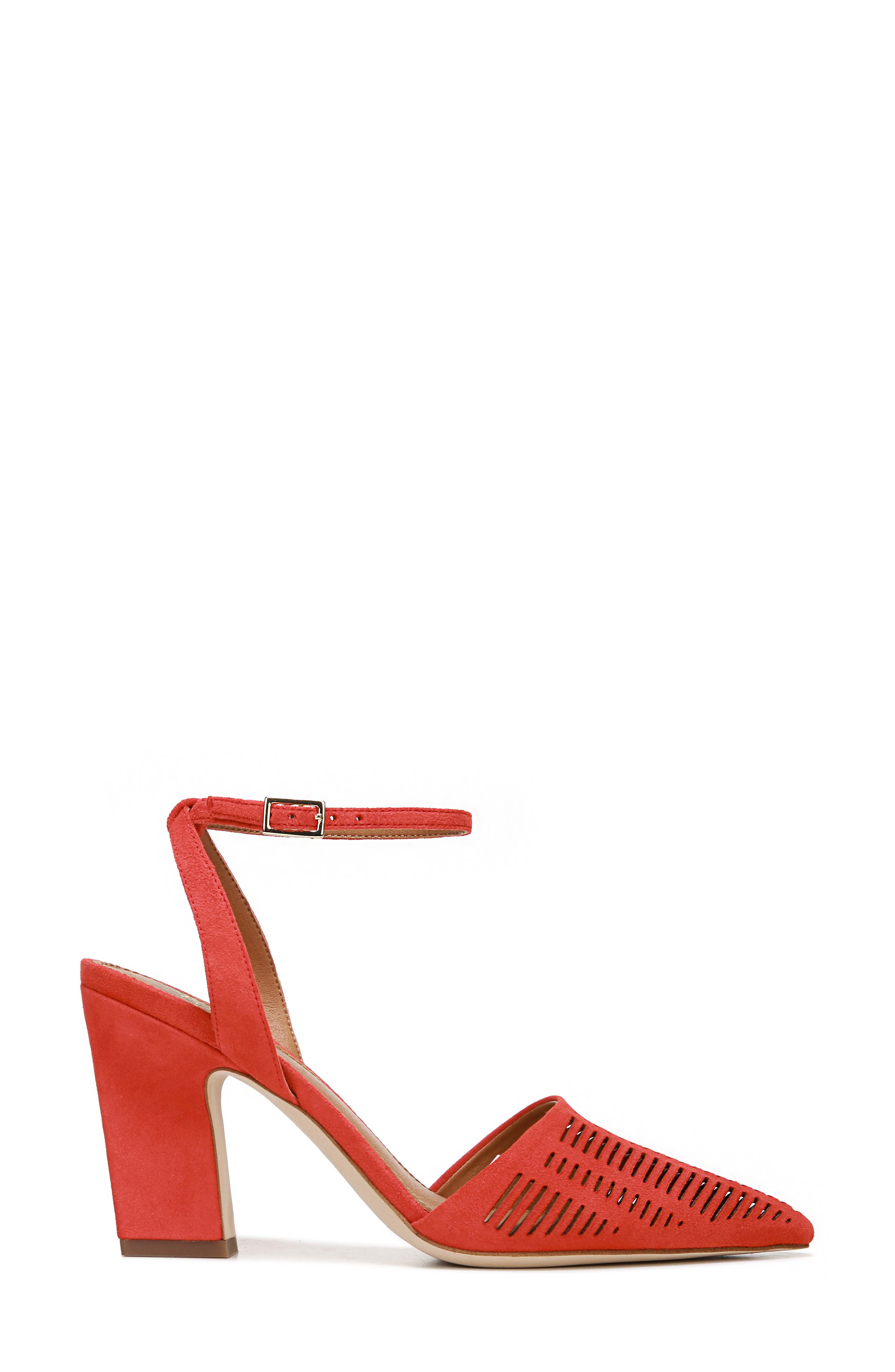 Starla Ankle Strap Pump, Alternate, color, POPPY SUEDE