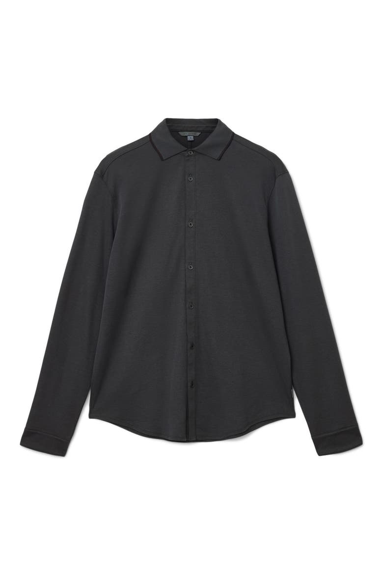 Drewce Bird's Eye Button-Up Shirt, Alternate, color, CHARCOAL