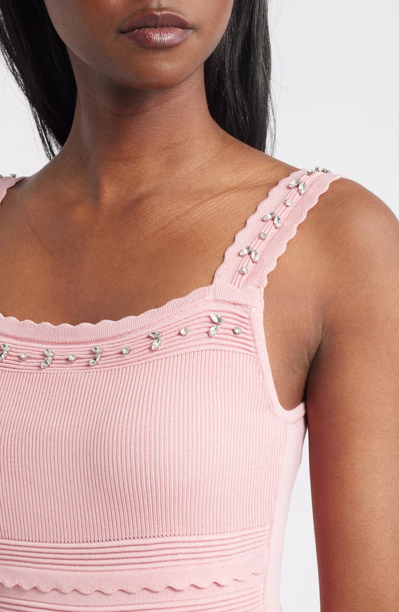 Lipsy Embellished Fit & Flare Dress, Alternate, color, Pink