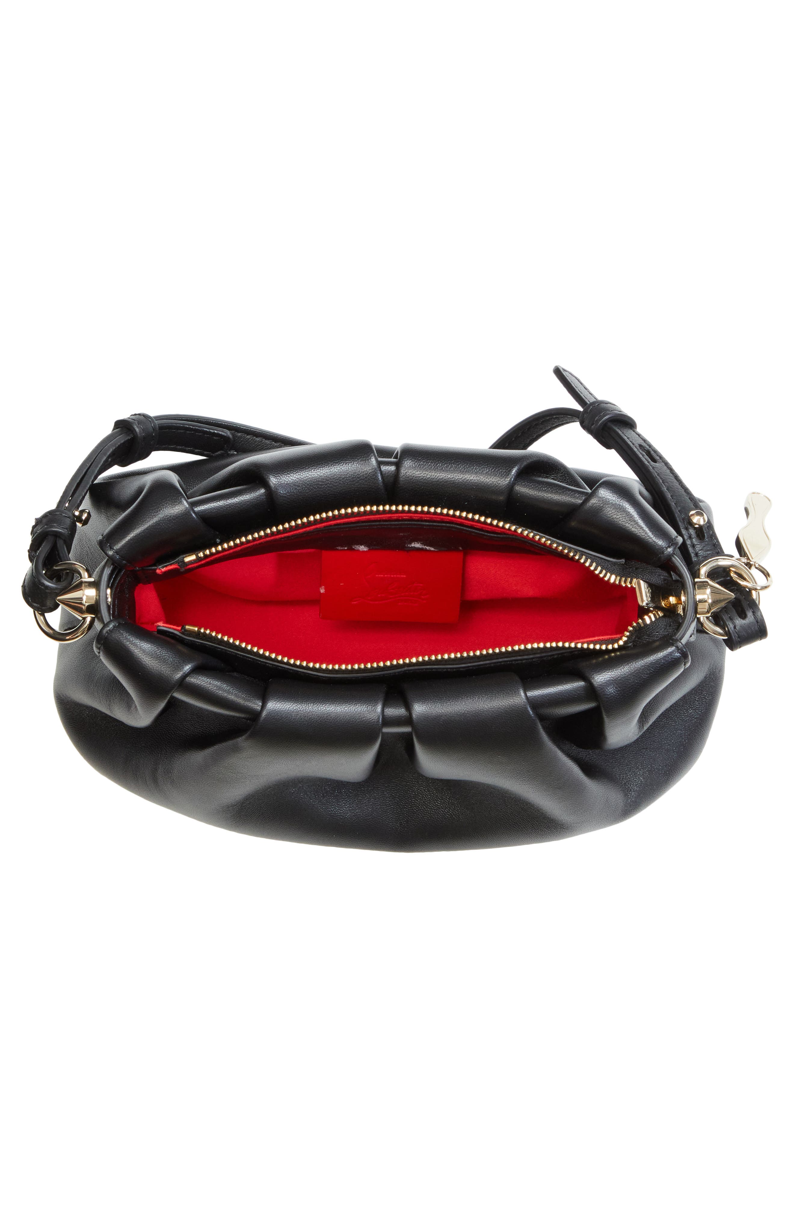 Christian Louboutin Mini Eva Leather Crossbody Bag, Alternate, color, Bk01 Black