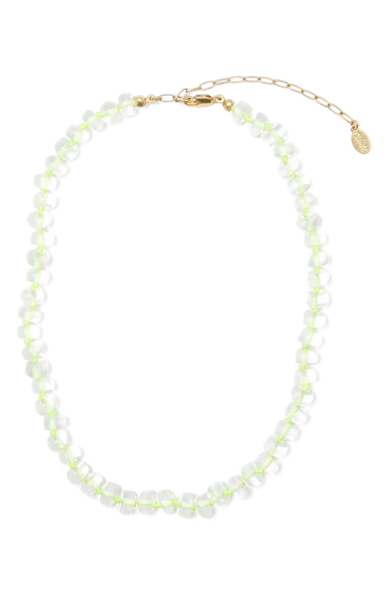 Clare V. Stone Slice Necklace, Main, color, Moon