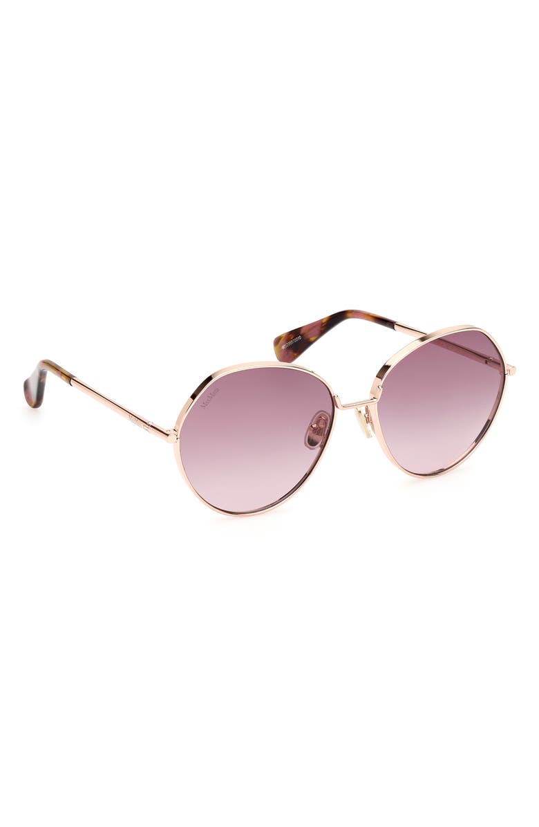 Max Mara Menton 57mm Round Sunglasses, Alternate, color, Shiny Rose Gold / Gradient