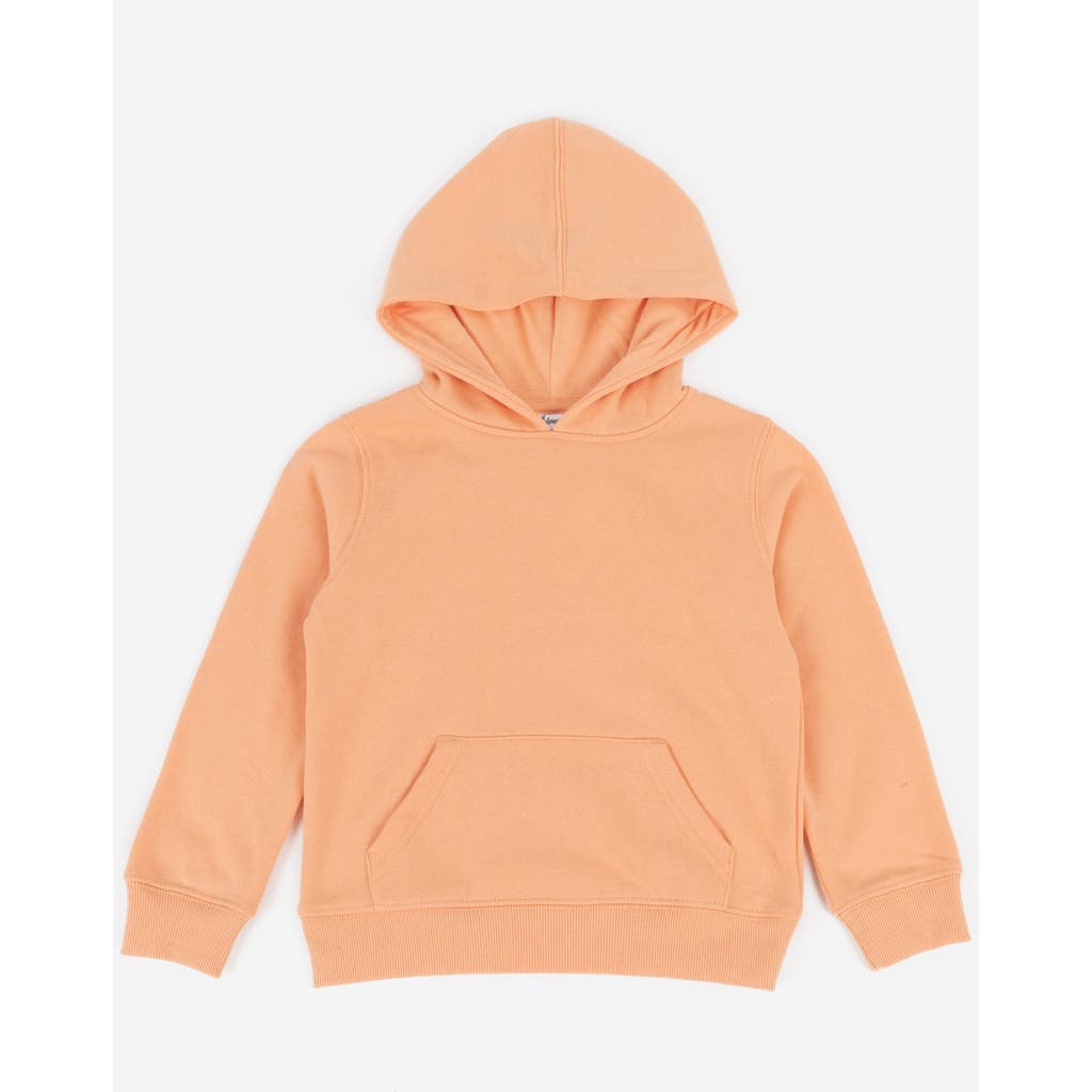 Leveret Kids Pullover Hoodie, Cotton Blend, Kangaroo Pocket, Solid Colors In Orange