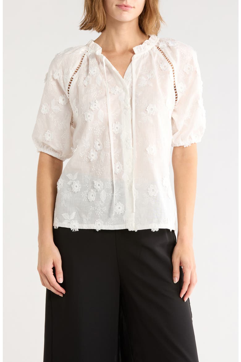 Cotton Peasant Top, Main, color, WHITE