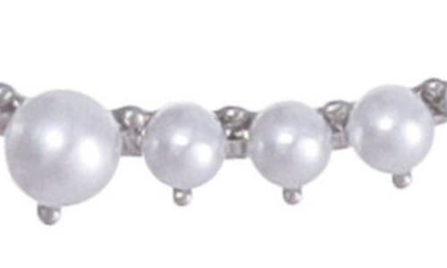 Adornia Set Of 2 Faux Pearl & Crystal Curved Bar Necklaces In White