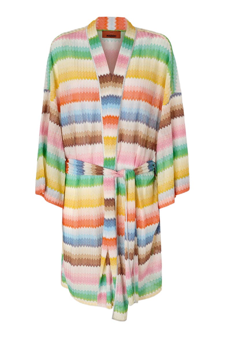 Short Cover-up With Dégradé Zigzag Pattern, Alternate, color, Multicoloured