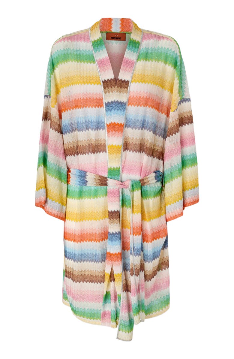 Missoni Short Kimono Cover-up With Dégradé Zigzag Pattern, Alternate, color, Multicoloured