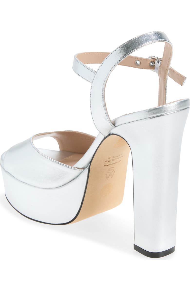 Stuart Weitzman Reade Platform Sandal, Alternate, color, Silver