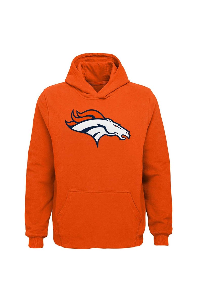 Outerstuff Youth Orange Denver Broncos Team Logo Pullover Hoodie, Main, color, Orange