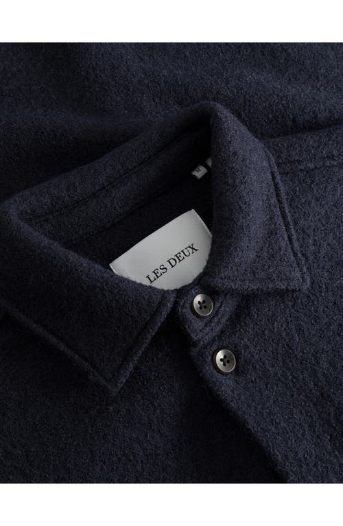 Les Deux Kaleb Bouclé Shirt Jacket In Blue