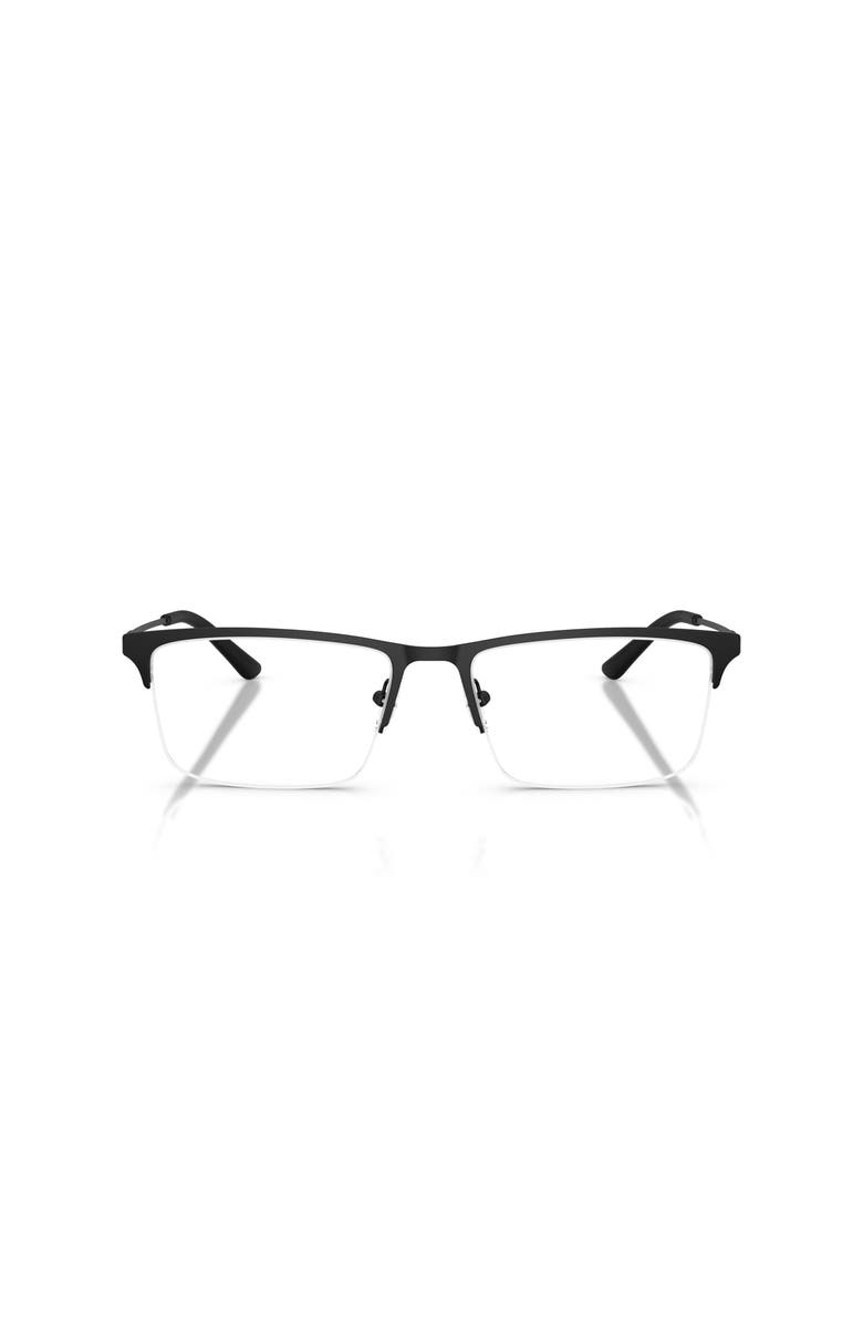 Emporio Armani 55mm Rectangle optical glasses, Alternate, color, Black