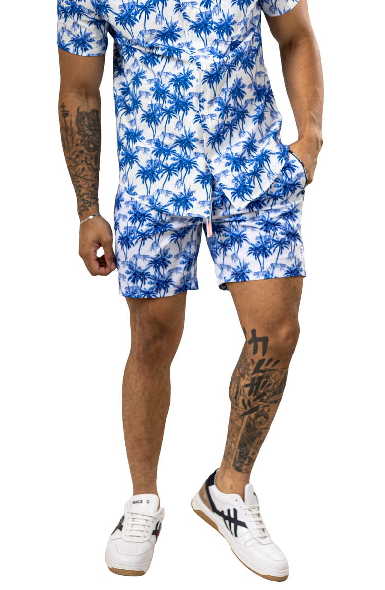 Maceoo Swim Marthyr Print Swim Trunks, Alternate, color, Blue