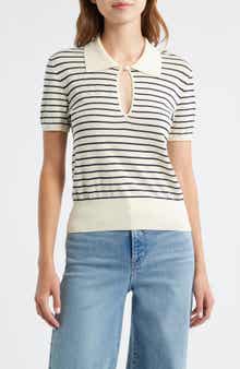 FRAME The Keyhole Stripe Polo