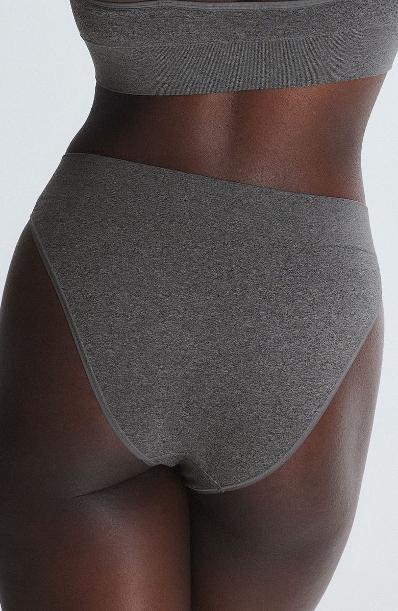 SAVAGE X FENTY Seamless High Waist Bikini Briefs, Alternate, color, Platinum Grey