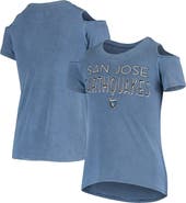 5TH AND OCEAN BY NEW ERA Girls Youth 5th & Ocean by New Era Blue San Jose Earthquakes Cold Shoulder T-Shirt