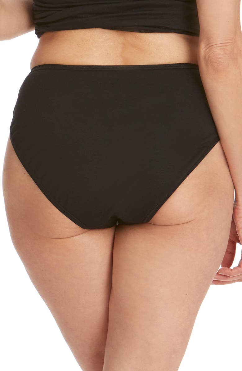 Hanky Panky Supima<sup>®</sup> Cotton High Cut Briefs, Alternate, color, Black