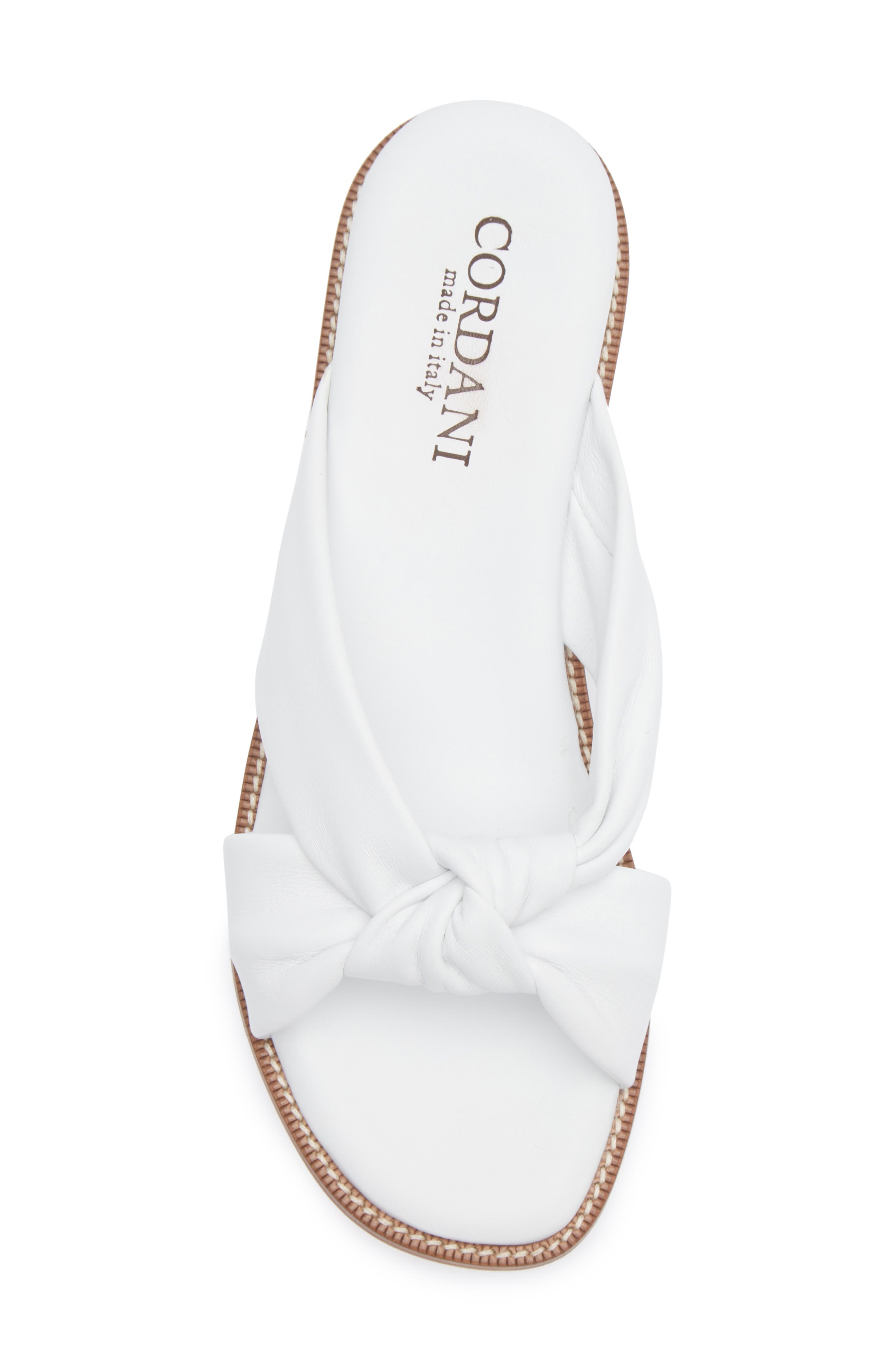 Cordani Hudson Slide Sandal, Alternate, color, White Leather