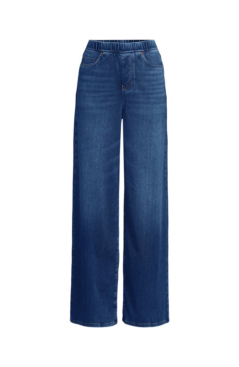 Lands' End Starfish Denim High Rise Wide Leg Jeans, Alternate, color, Indigo Tide Blue