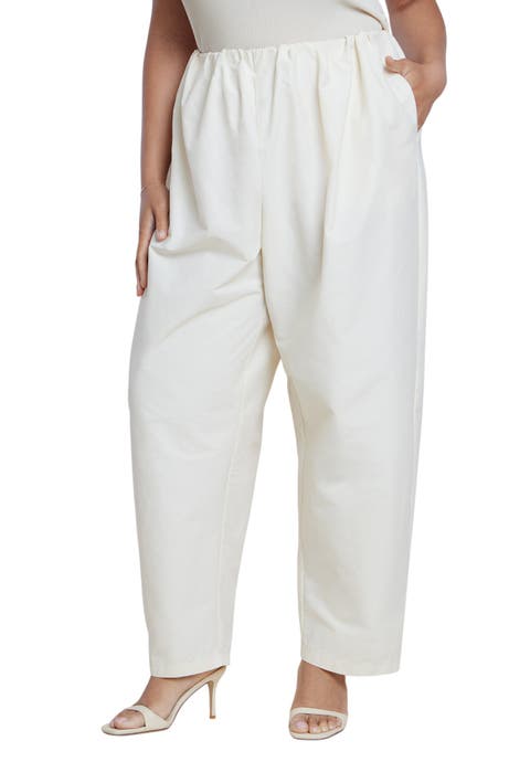 Cotton Blend Straight Leg Pant