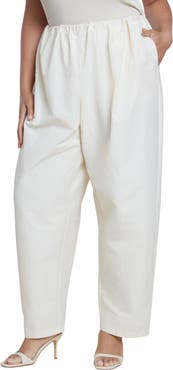 ELOQUII Cotton Blend Straight Leg Pant