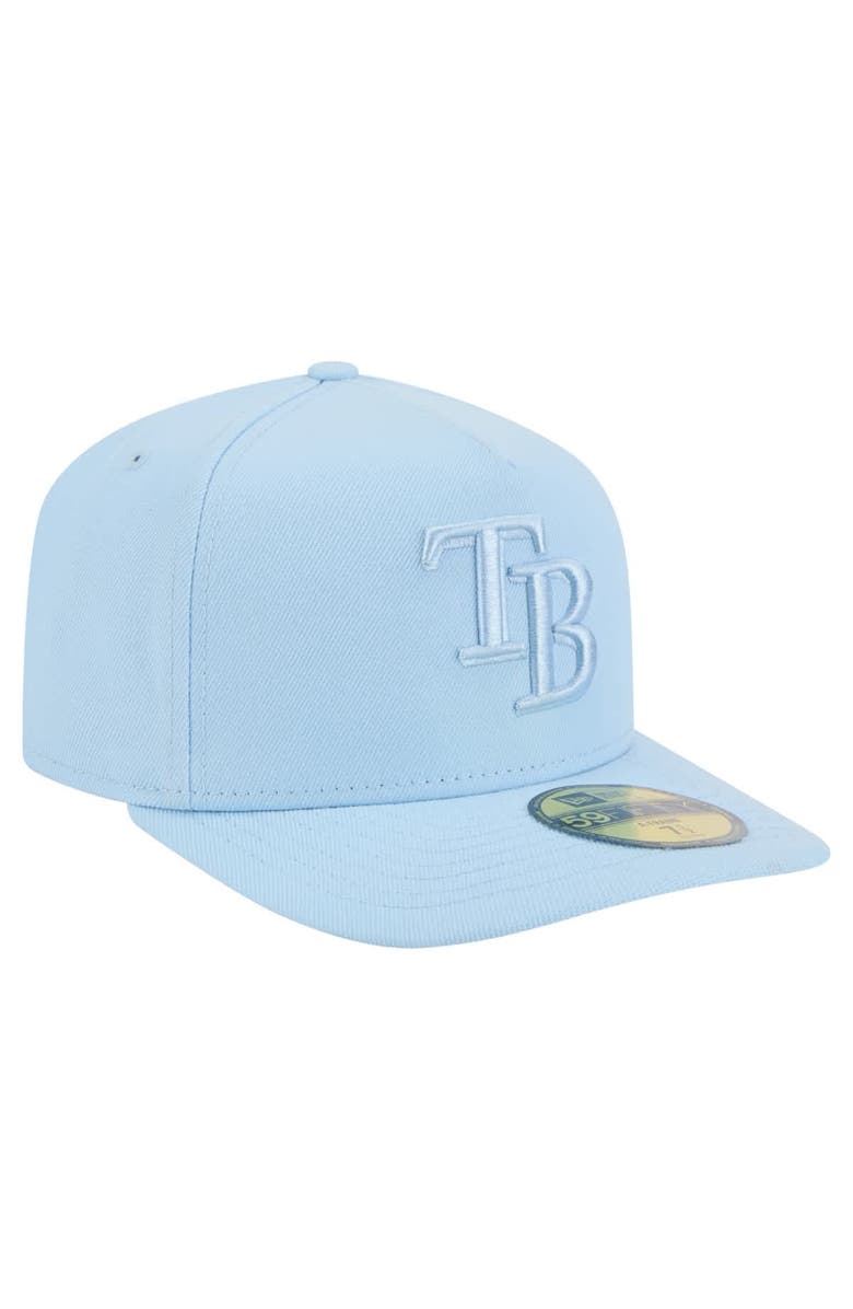 New Era Men's New Era Light Blue Tampa Bay Rays Color Pack A-Frame 59FIFTY Fitted Hat, Alternate, color,