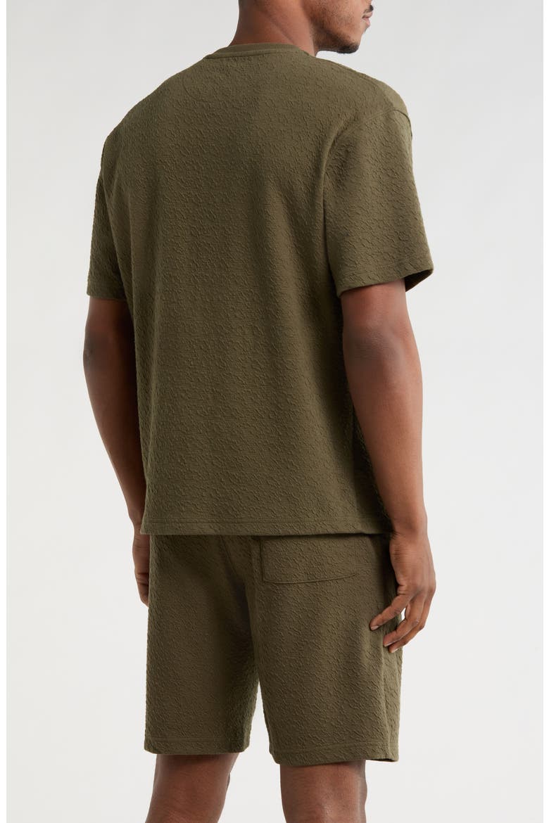 Textured Knit T-Shirt & Shorts Set, Alternate, color, OLIVE