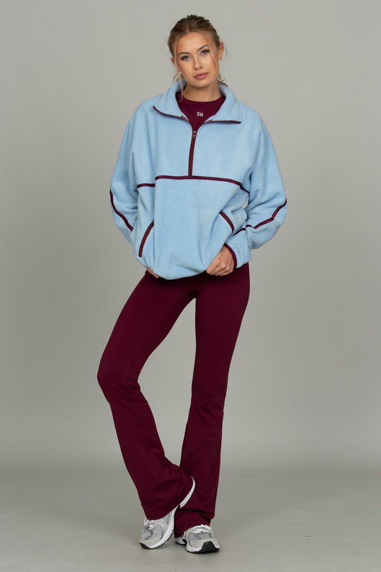 Essential Foldover Flare Pant, Alternate, color, Merlot