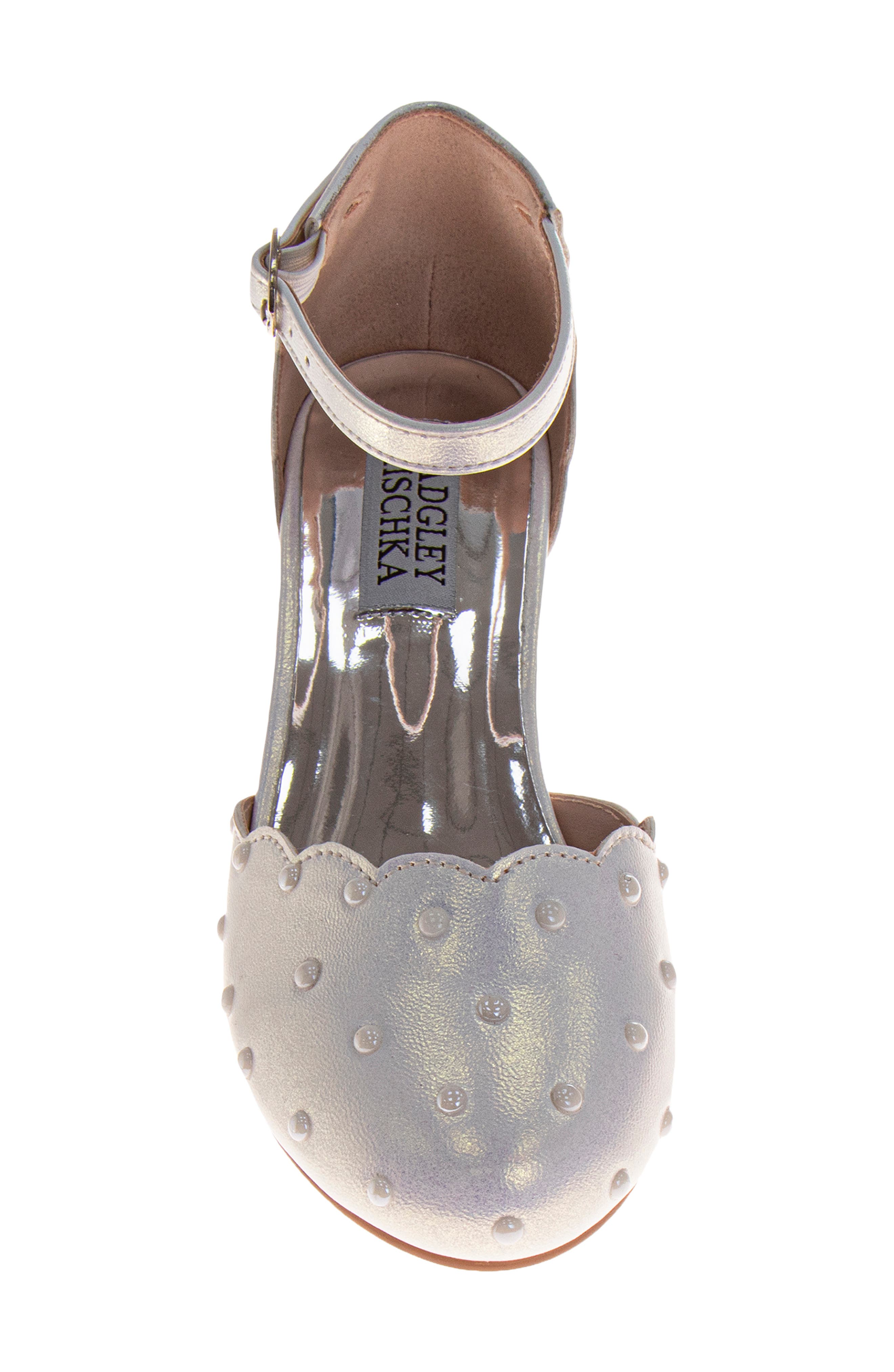 Badgley Mischka Collection Kids' Ankle Strap Pump, Alternate, color, White