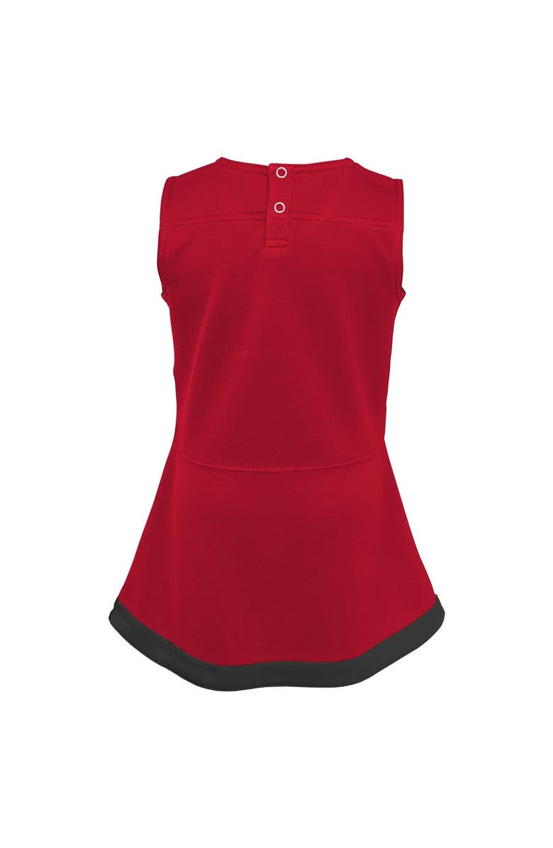 Outerstuff Girls Youth Scarlet Nebraska Huskers Cheer Captain Jumper Dress, Alternate, color, Scarlet