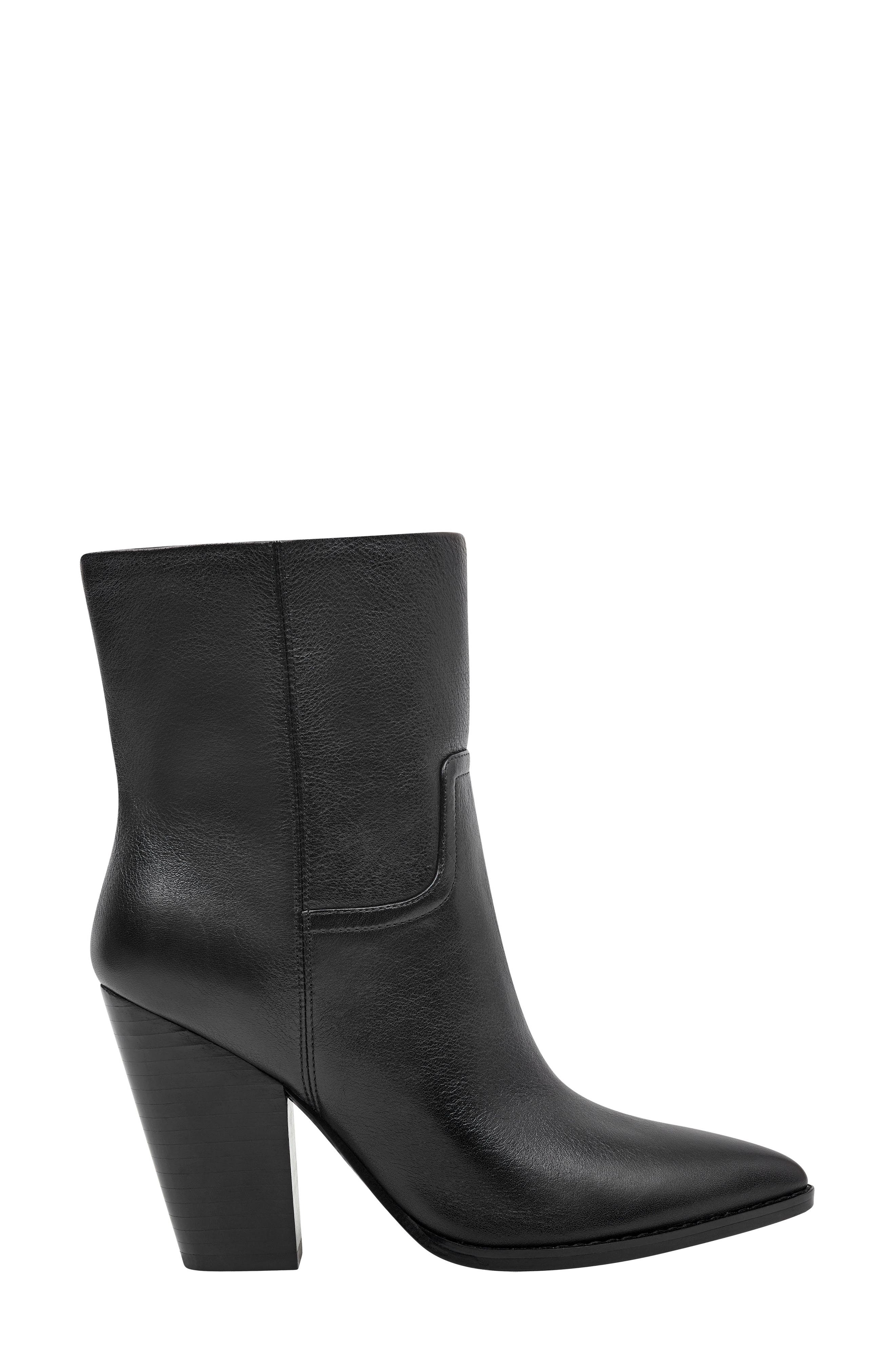 Devin Pointy Toe Bootie, Alternate, color, BLACK LEATHER