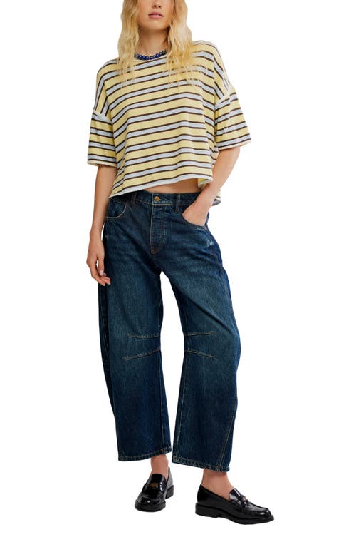 Free People Clean Rugby Stripe Cotton Top In Yellow